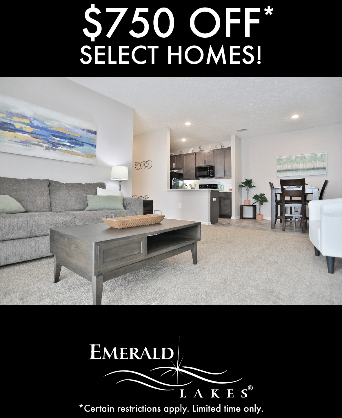 $750 off select homes at Emerald Lakes
