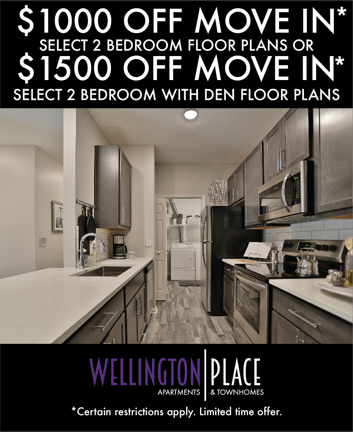 $1000 or $1500 off your move-in promotion