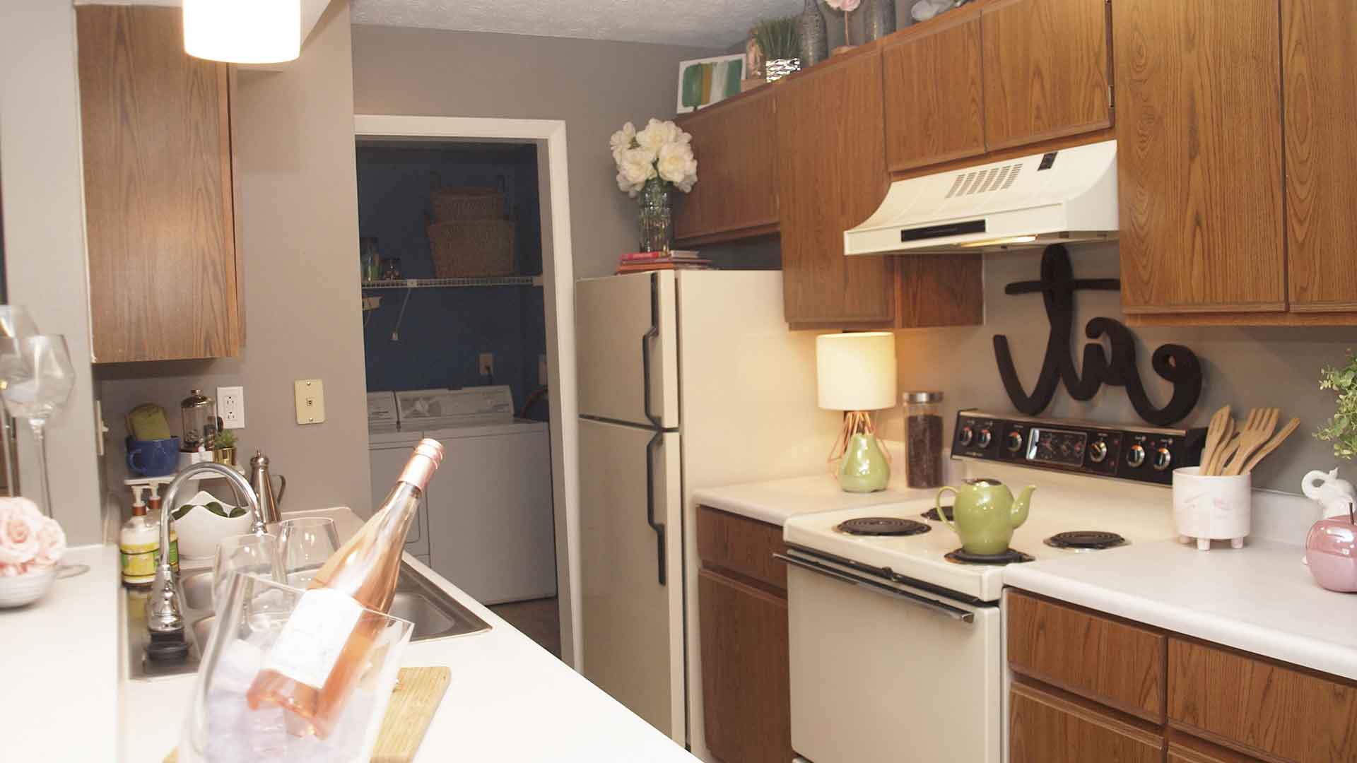 Decorate kitchen with laundry room connected at Fox Chase South.