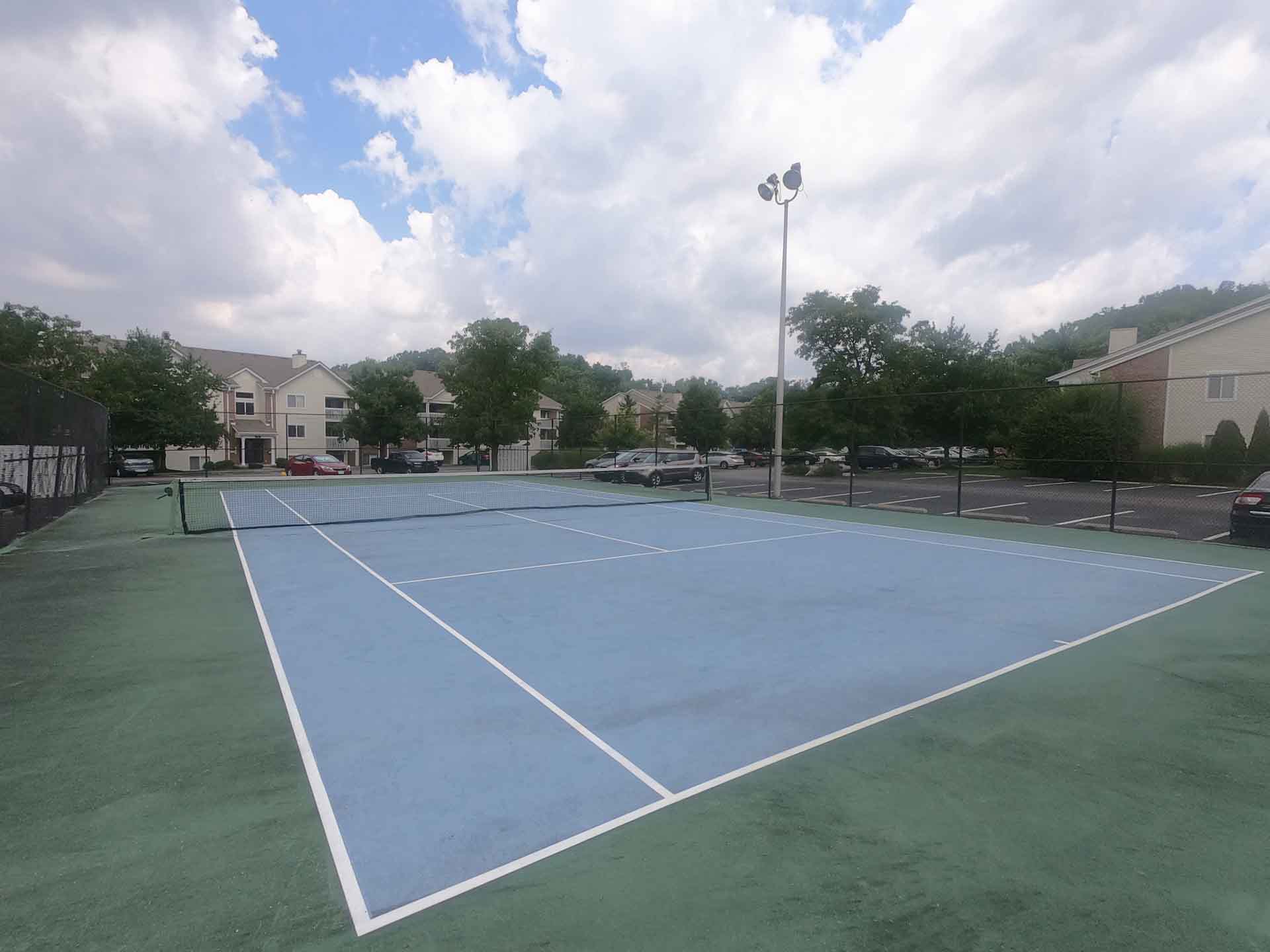 Community tennis court and Fox Chase South.