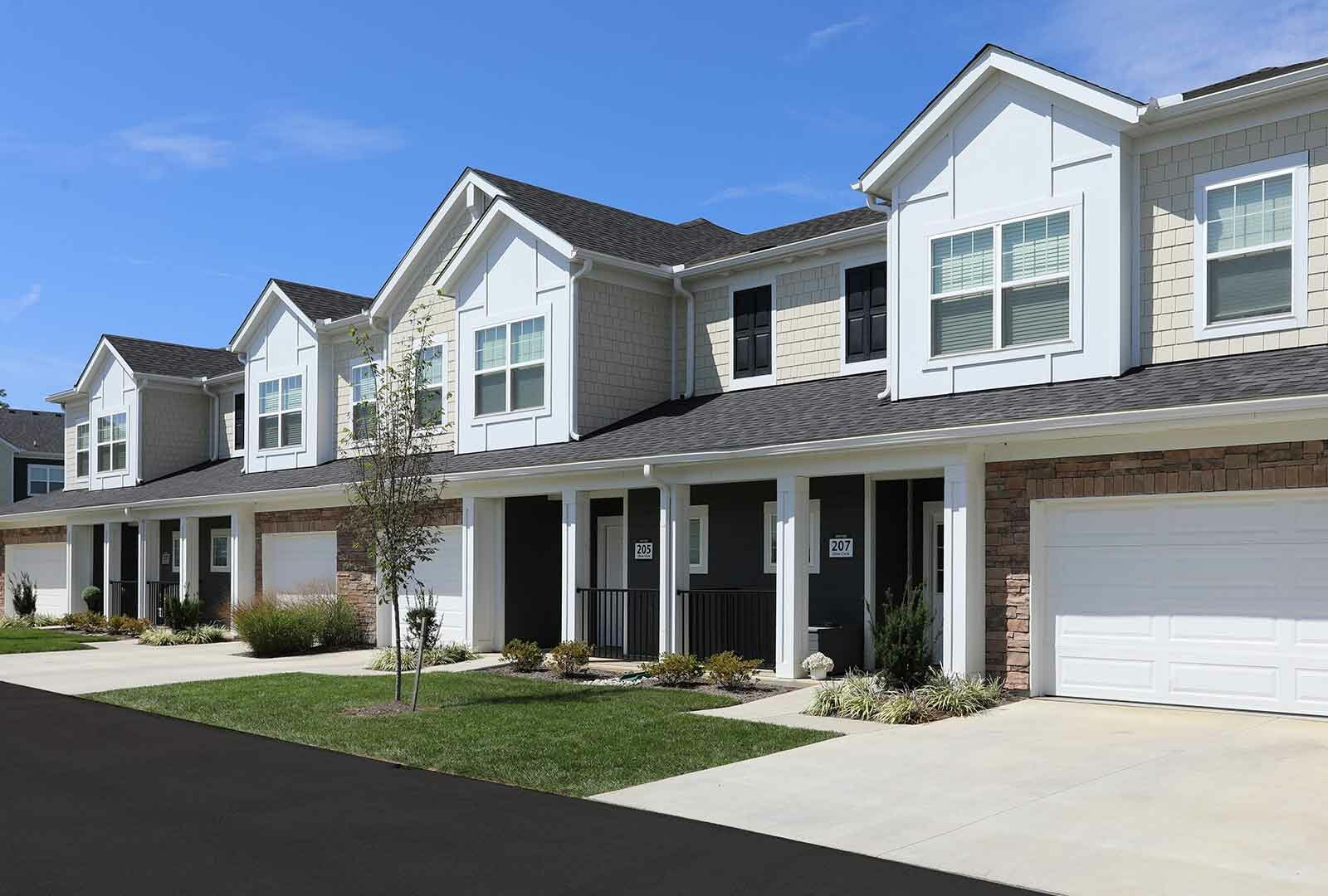 Personal 2-car garage parking at Greyson on 27 townhomes.