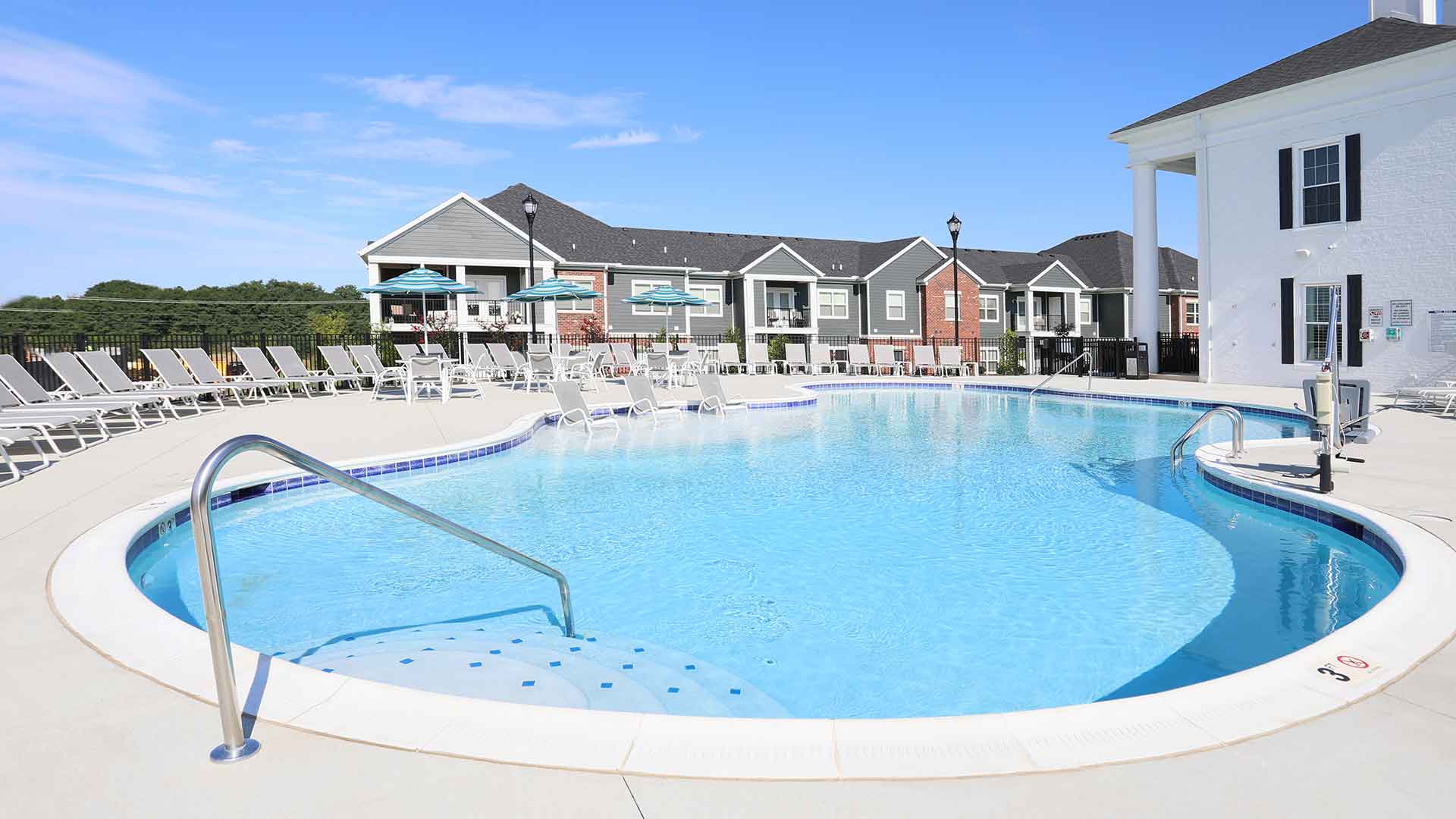 Outdoor pool area at Greyson on 27.