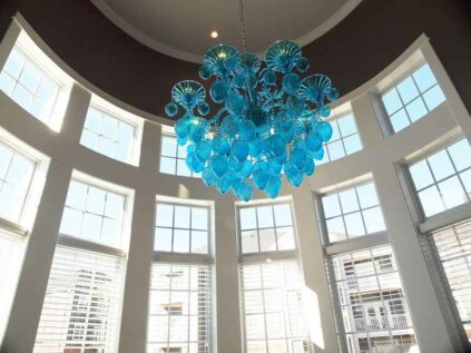 Chandelier in clubhouse lounge at Kendal on Taylorsville.