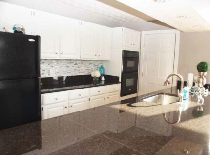 Clubhouse kitchen with appliances at Mallard Landing.