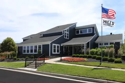 Clubhouse exterior and landscaping at Mallard Landing.
