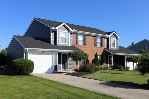 Townhomes with personal garages at Mallard Landing.