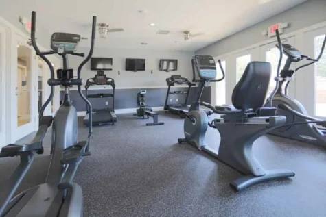 Fitness center with machines at Mallard Landing.