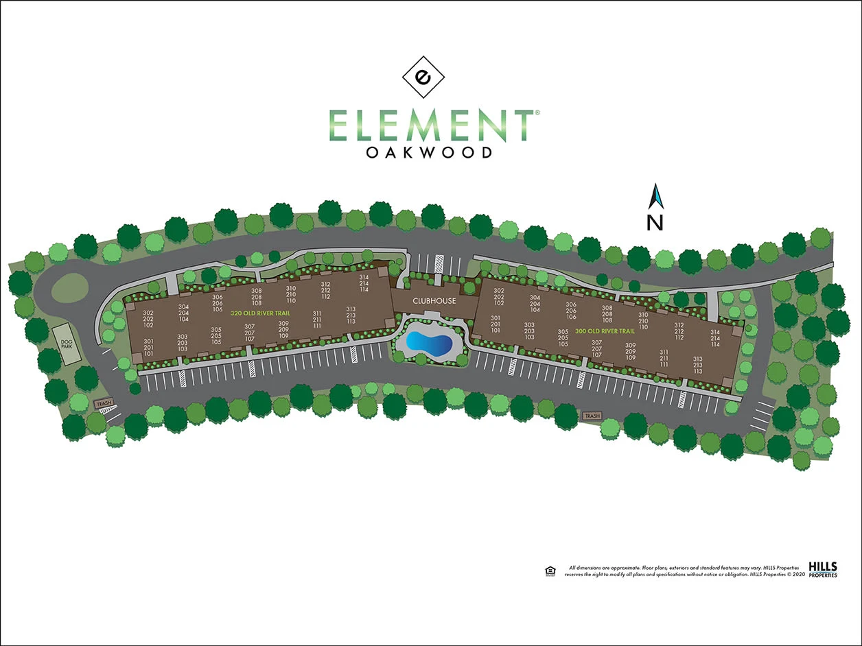 Element Oakwood apartment complex map