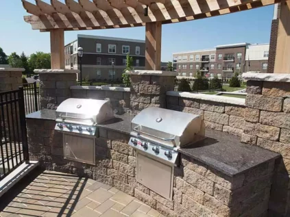 Community patio with resident grilling space.