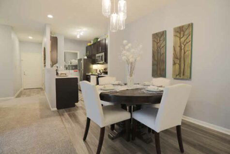 Decorated kitchen and dining area at Shadow Ridge.