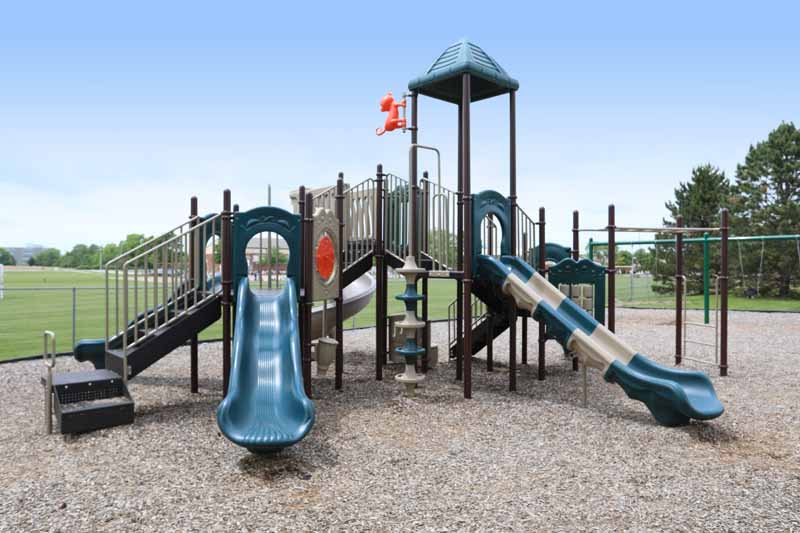 Playground and swing set at Wellington Place.