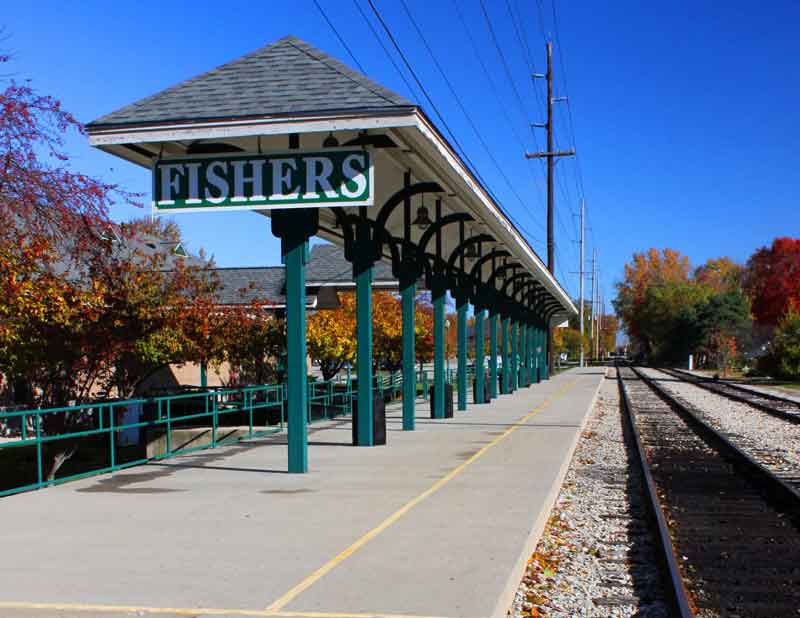 Train station in Fishers, Indiana