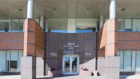 Exterior of HILLS Corporate Centre building.