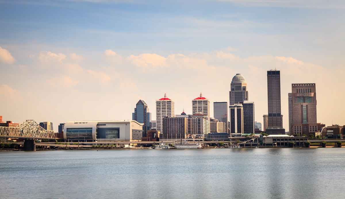 The Louisville, KY skyline.
