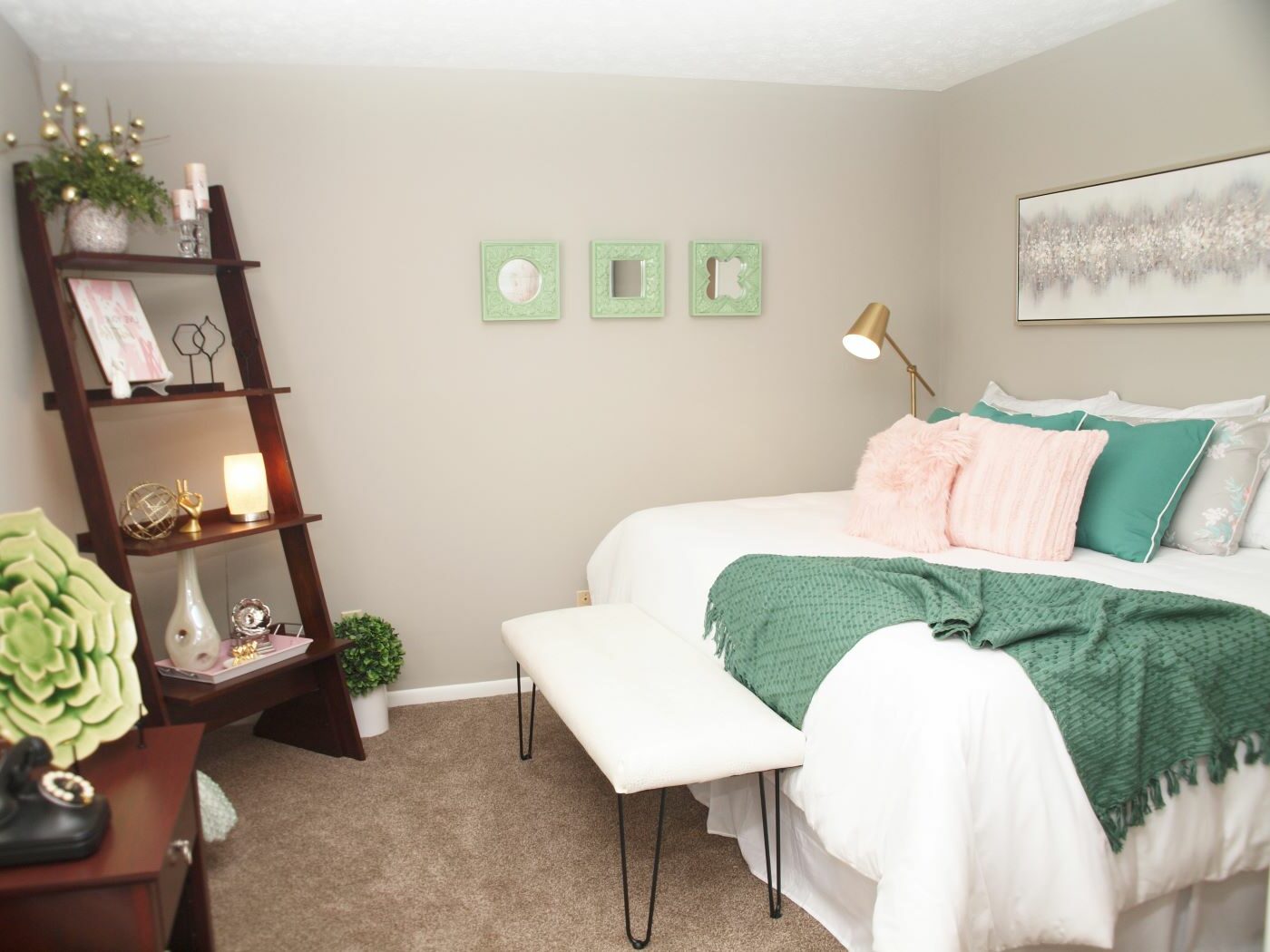Interior of a Fox Chase North apartment home's bedroom area.