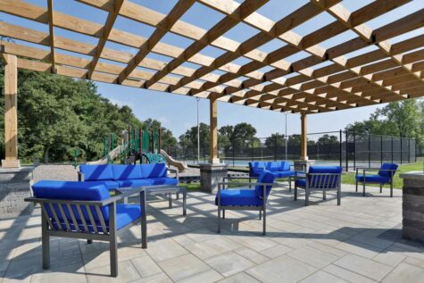 Fox Chase North's outdoor seating area.