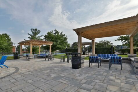 The social deck at the Reserve at Miller Farms community.