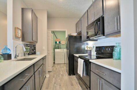 Kitchen with laundry room attached