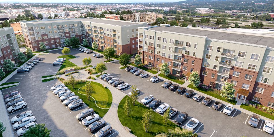 Aerial Image of an Apartment Parking Lot