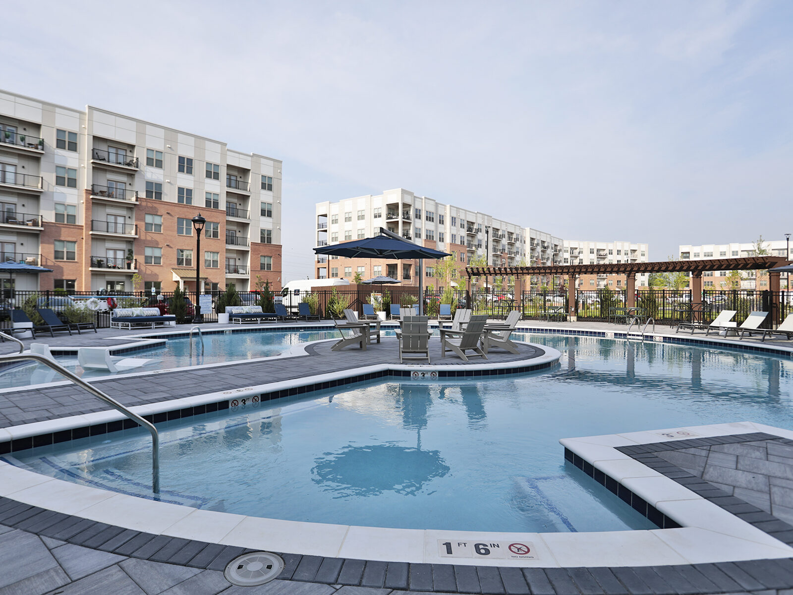 Clocktower West Chester Sparkling Swimming Pool.
