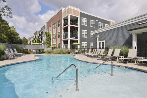 Element Oakwood Sparkling Swimming Pool with Sundeck.