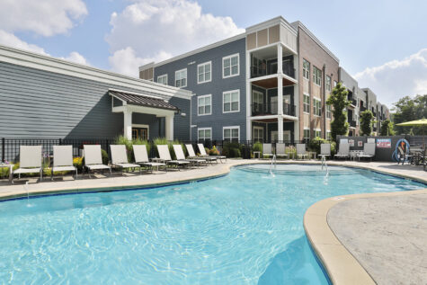 Element Oakwood Sparkling Swimming Pool with Sundeck.