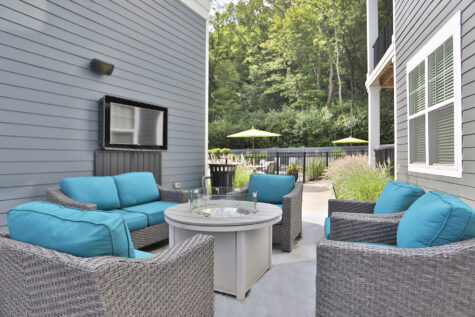 Element Oakwood Social Deck with Fire Pit
