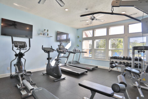 Waterford Place fitness center with cardio equipment