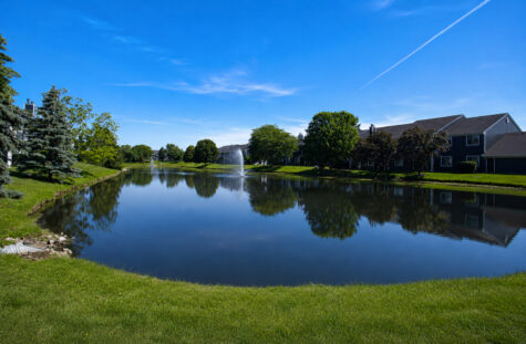 Pond view at Emerald Lakes in Greenwood, Indiana