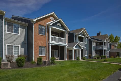 Exterior of residential building at Emerald Lakes in Greenwood, Indiana