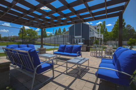 Community social deck at Island Club Apartments in Deerfield Township, Ohio, offering residents a peaceful place to connect and enjoy the outdoors.