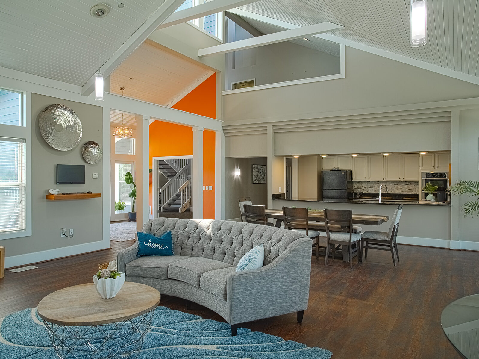 Bright clubhouse interior at Island Club Apartments in Deerfield Township, Ohio, offering comfortable seating areas and welcoming gathering spaces for residents.